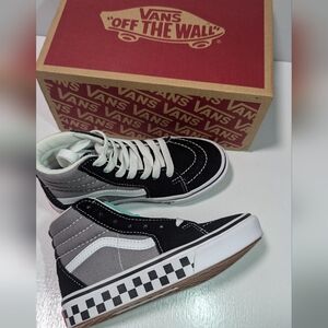Vans Sk8-Hi Comfycrush (Tape Mix) Black Frost Gray Kids.